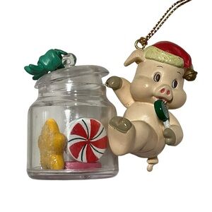 Vintage Pig Candy Jar Lollipop Lustre Fame Christmas Traditions Ornament